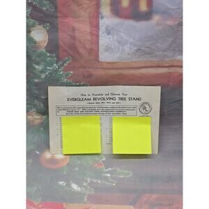 Vintage EVERGLEAM TRI-LITE REVOLVING Aluminum Christmas Tree Stand INSTRUCTIONS